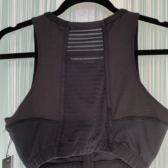 Black Sheer Activewear Zipper Sports Bra Top NWT Size M - Picture 4 of 17